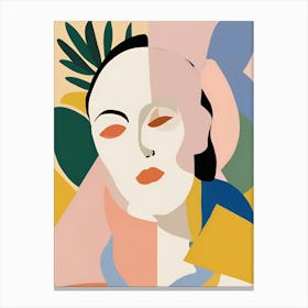 'Woman With Leaves' Canvas Print