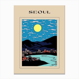 Minimal Design Style Of Seoul, South Korea 3 Poster Canvas Print