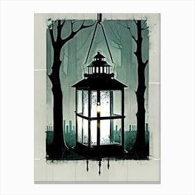 Lantern In The Woods Canvas Print