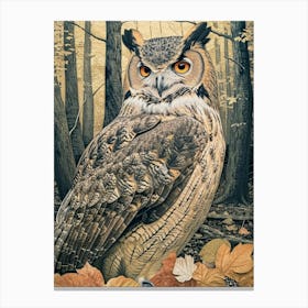 Verreauxs Eagle Owl Relief Illustration 1 Canvas Print