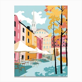 Tampere, Finland, Flat Pastels Tones Illustration 2 Canvas Print
