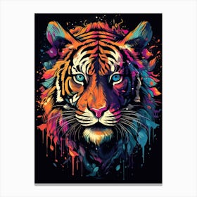 Tiger Art In Naïve Art Style 3 Canvas Print