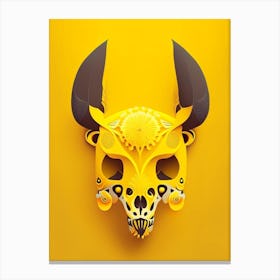 Animal Skull Yellow 3 Mexican Canvas Print