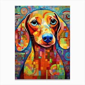 Dachshund dog print 2 Canvas Print
