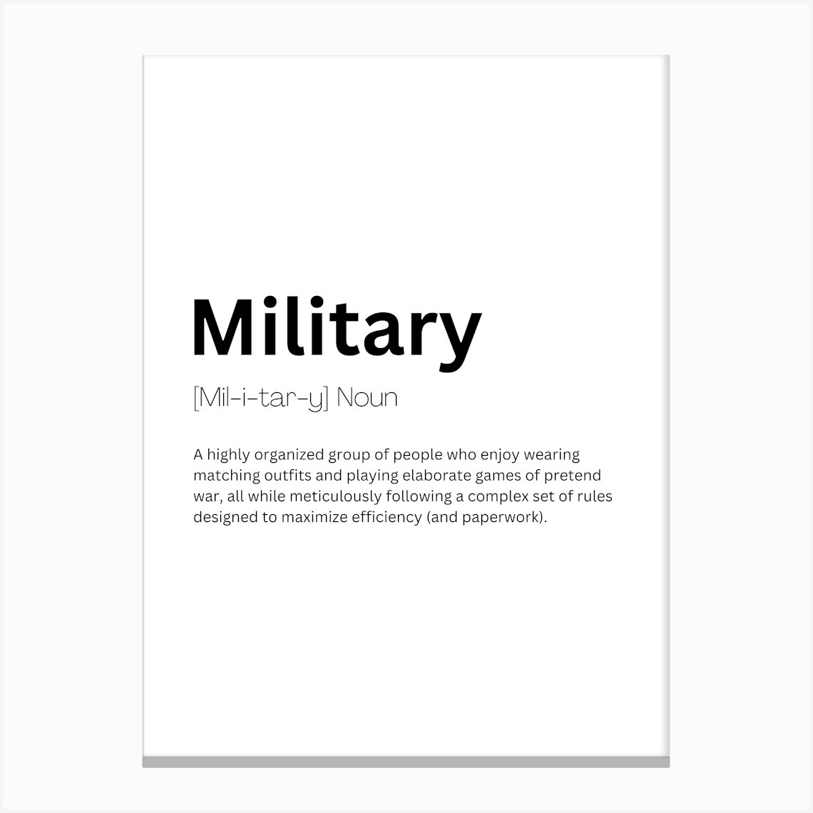 Military Definition Meaning Canvas Print by Kaigozen