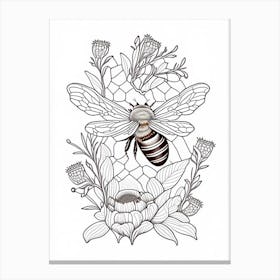 Honeybee 6  William Morris Style Canvas Print