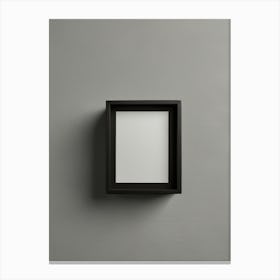 Black Square Frame On A Gray Wall Canvas Print