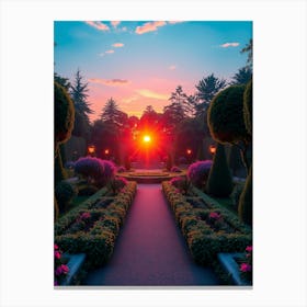 Sunset In The Garden Canvas Print