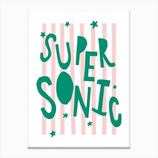 Supersonic In Pink Green Canvas Print