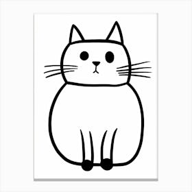 Ink Cat Line Drawing 3 Canvas Print
