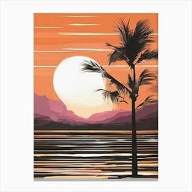 Sunset Palm Tree 1 Canvas Print