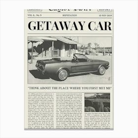 Getaway Car Canvas Print