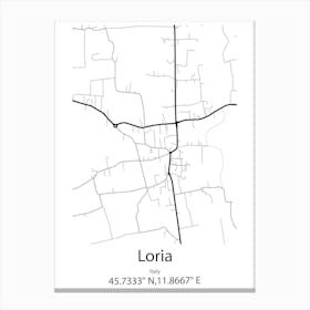 Loria,Italy Minimalist Map Canvas Print