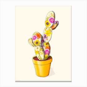 Floral Cactus 1 Canvas Print