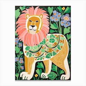 Maximalist Animal Painting Lion 5 Canvas Print
