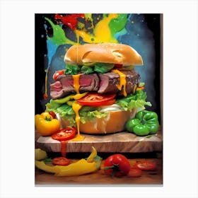 Burger Splatter Canvas Print