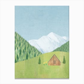 Cabin In The Meadow Canvas Print