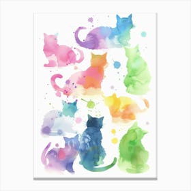 Watercolor Cats 6 Canvas Print