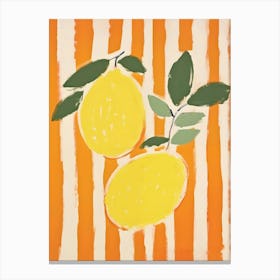 Lemons and Stripes Poster Canvas Print