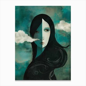 Girl In The Clouds 2 Canvas Print