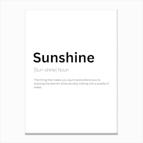 Sunshine Definition Meaning Canvas Print