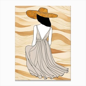 Woman In A Hat 12 Canvas Print