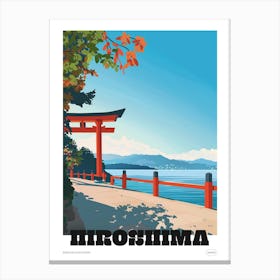 Hiroshima Japan 4 Colourful Travel Poster Canvas Print