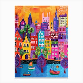 Kitsch Colourful London 2 Canvas Print