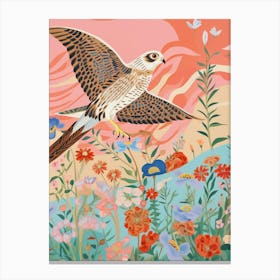 Maximalist Bird Painting American Kestrel 3 Canvas Print