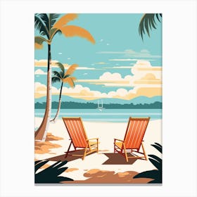 Mauritius 2 Travel Illustration Canvas Print