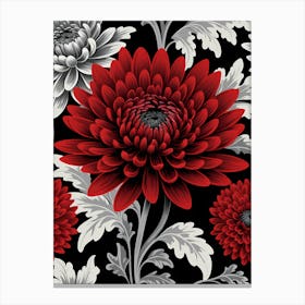 Red Chrysanthemums Canvas Print