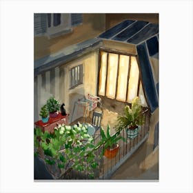 Terrasse A Paris Canvas Print