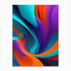 Abstract Colorful Waves Vertical Composition 3 Canvas Print