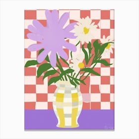 Wild Flowers Lilac Tones In Vase 4 Canvas Print