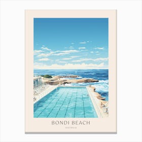 Bondi Australia 3 Midcentury Modern Pool Poster Canvas Print