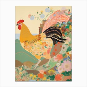 Maximalist Bird Painting Rooster 1 Canvas Print