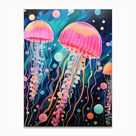 Rainbow Jellyfish Illustrations 6 Canvas Print