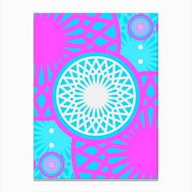 Geometric Glyph in White and Bubblegum Pink and Candy Blue n.0013 Canvas Print