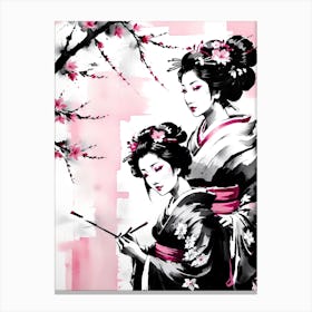 Traditional Japanese Art Style Geisha Girls Canvas Print