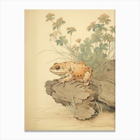 Resting Frog Japanese Style 7 Canvas Print