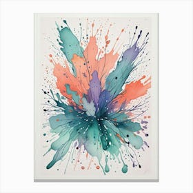 Abstract Watercolor Splashes Art Print (4) Canvas Print