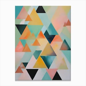 Abstract Mid-century Vintage Triangles 3 Canvas Print