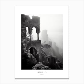 Poster Of Ravello, Italy, Black And White Photo 1 Canvas Print