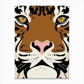 Bold Tiger Face Minimalist Animal Wall Art Canvas Print