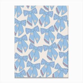 Blue Bows Coquette Canvas Print