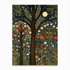 William Morris Tree In The Moonlight 2 Canvas Print