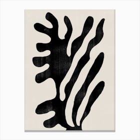 Black Plant, Seaweed, Abstract Painting Canvas Print