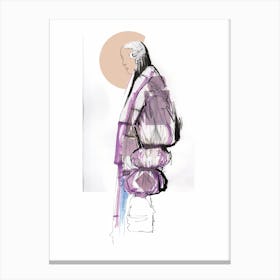 London Fashion Week Collage Lilac Street Style Canvas Print