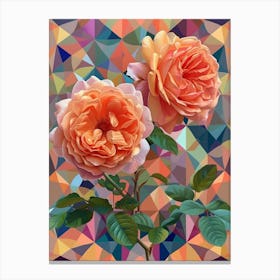 English Roses Painting Rose Geometric 1 Canvas Print