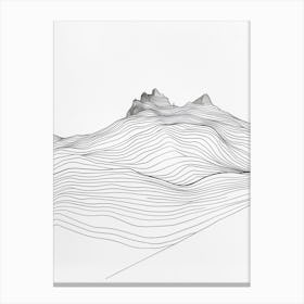 Mount Rainier Usa Line Drawing 3 Canvas Print